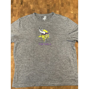 Minnesota Vikings TX3 Cool NFL Team Apparel Mens T-Shirt Gray Space Dye Tee 2XL